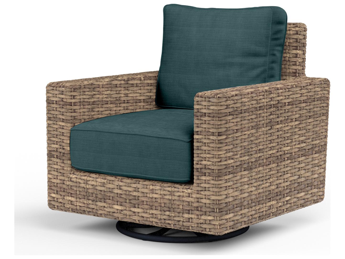 Sunset West Havana Wicker Swivel Lounge Outdoor Patio Rocker