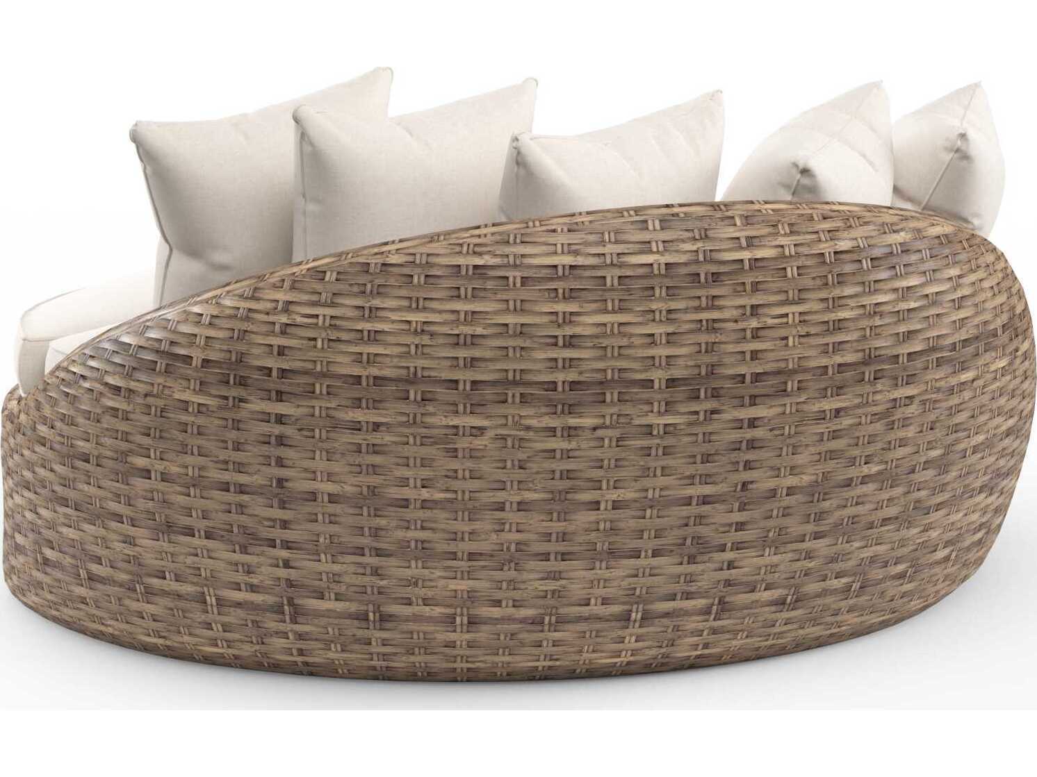 Sunset West Havana Medium Wood Wicker Cushion Lounge Bed