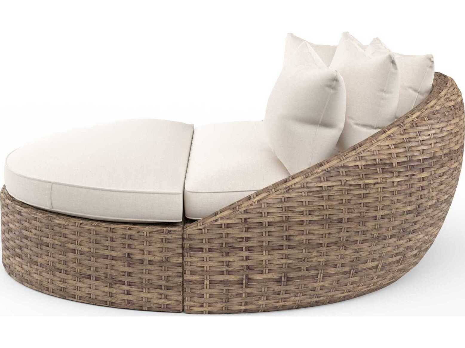 Sunset West Havana Medium Wood Wicker Cushion Lounge Bed