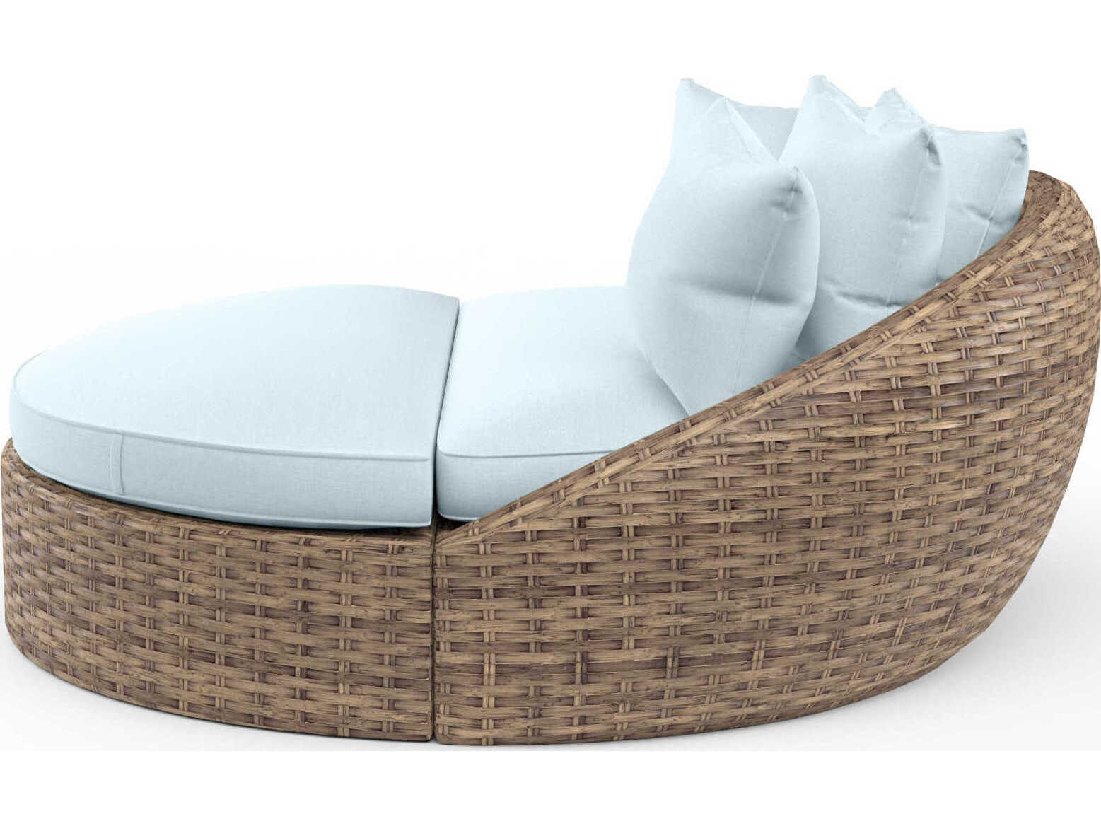 Sunset West Havana Tobacco Wicker Cushion Lounge Bed