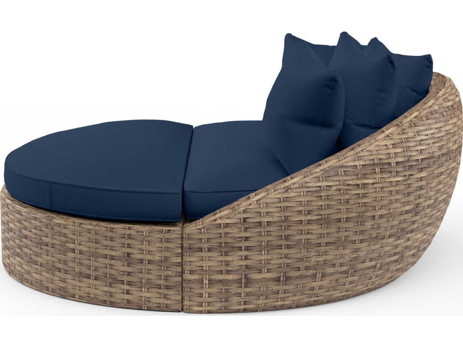 Sunset West Havana Tobacco Wicker Cushion Lounge Bed