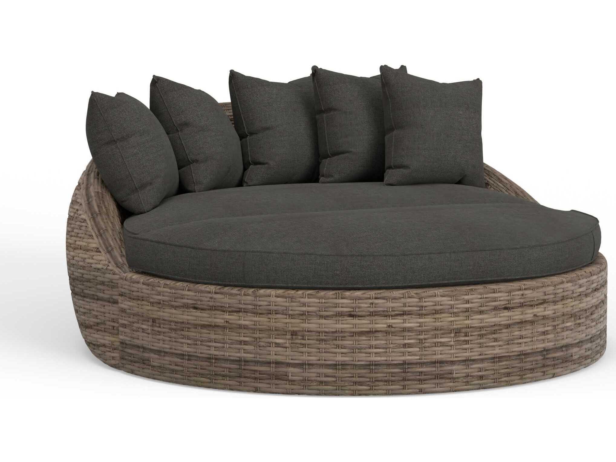 Sunset West Havana Tobacco Wicker Cushion Lounge Bed