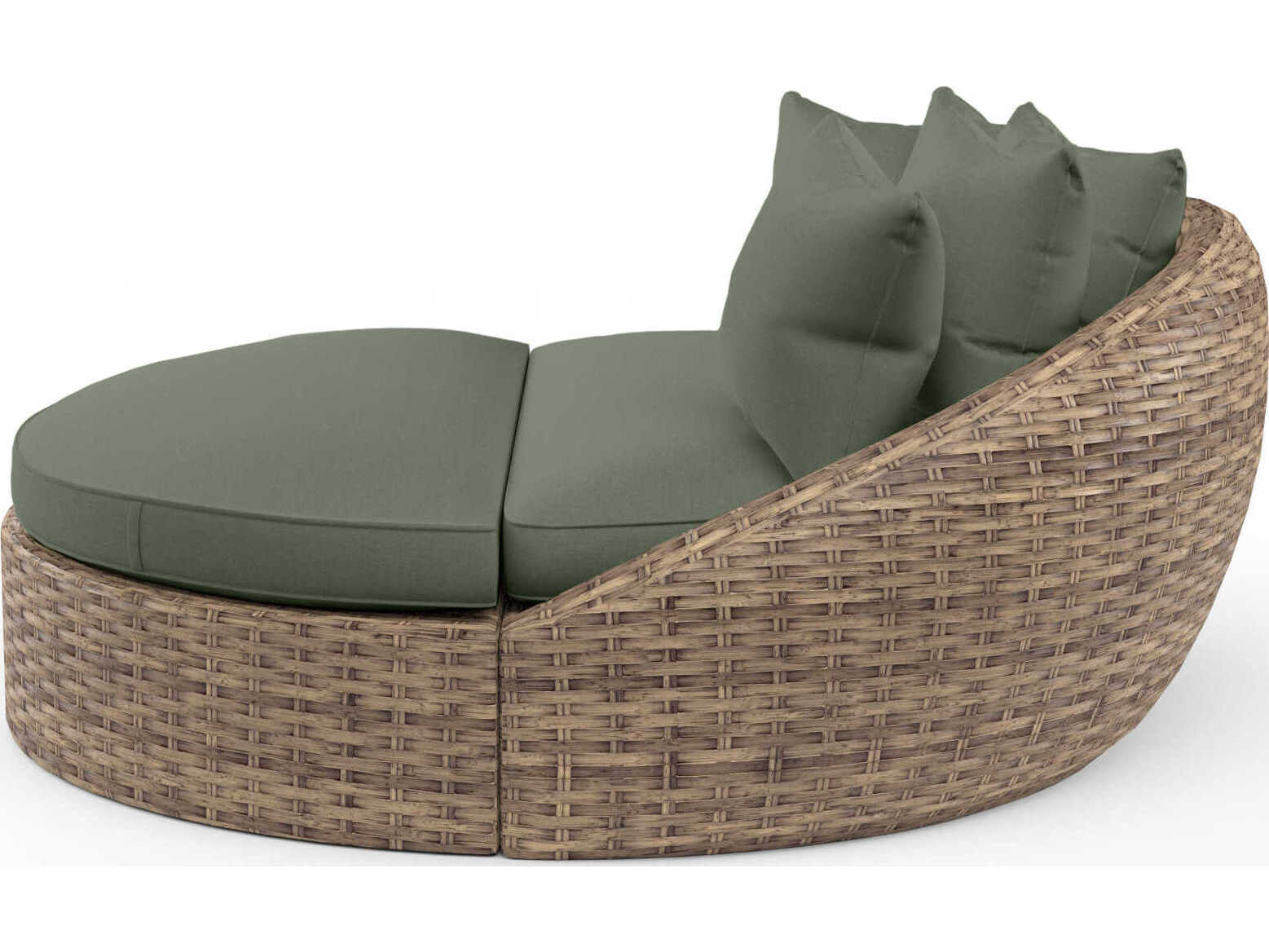 Sunset West Havana Tobacco Wicker Cushion Lounge Bed