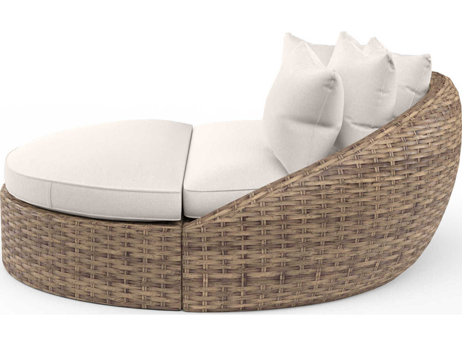 Sunset West Havana Tobacco Wicker Cushion Lounge Bed