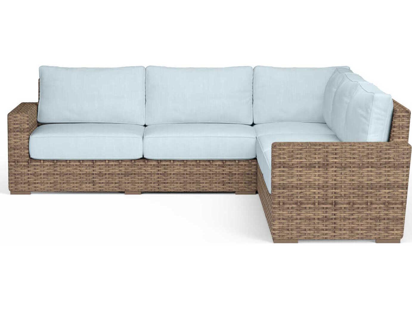 Sunset West Havana Tobacco Wicker Cushion Sofa