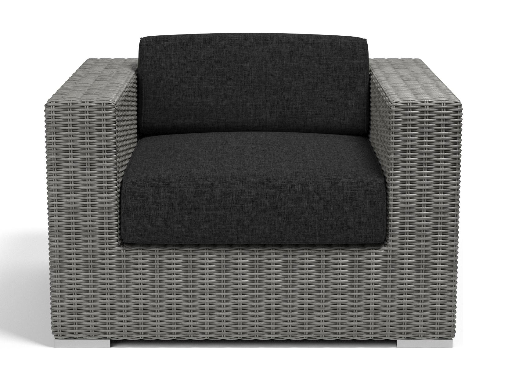 Sunset West Emerald II Wicker Outdoor Patio Lounge Chair in Spectrum Carbon