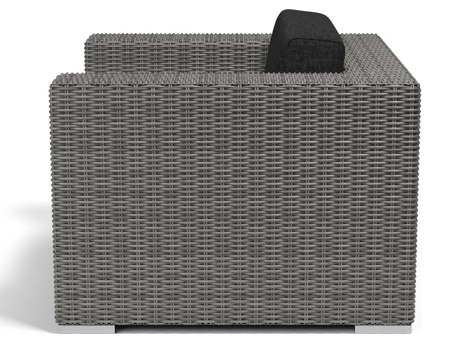 Sunset West Emerald II Wicker Outdoor Patio Lounge Chair in Spectrum Carbon