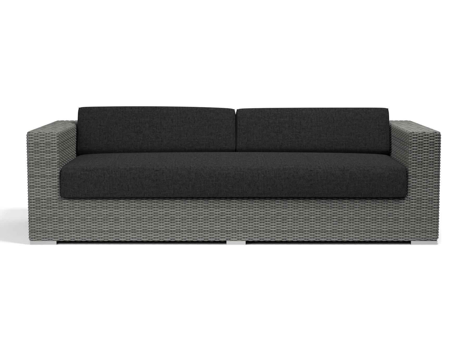 Sunset West Emerald II Wicker Outdoor Sofa in Spectrum Carbon