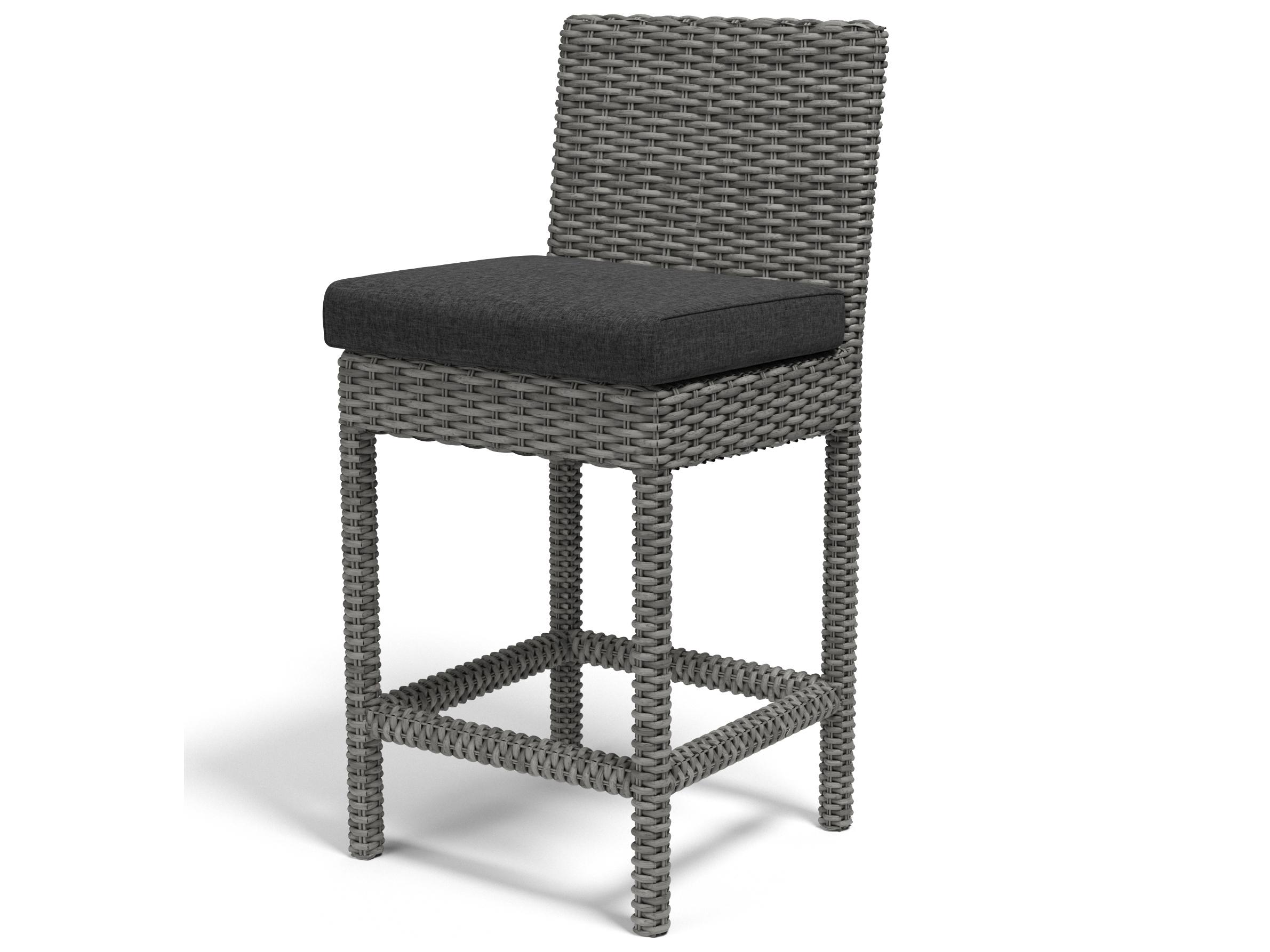 Sunset West Emerald II Wicker Outdoor Patio Counter Stool in Spectrum Carbon