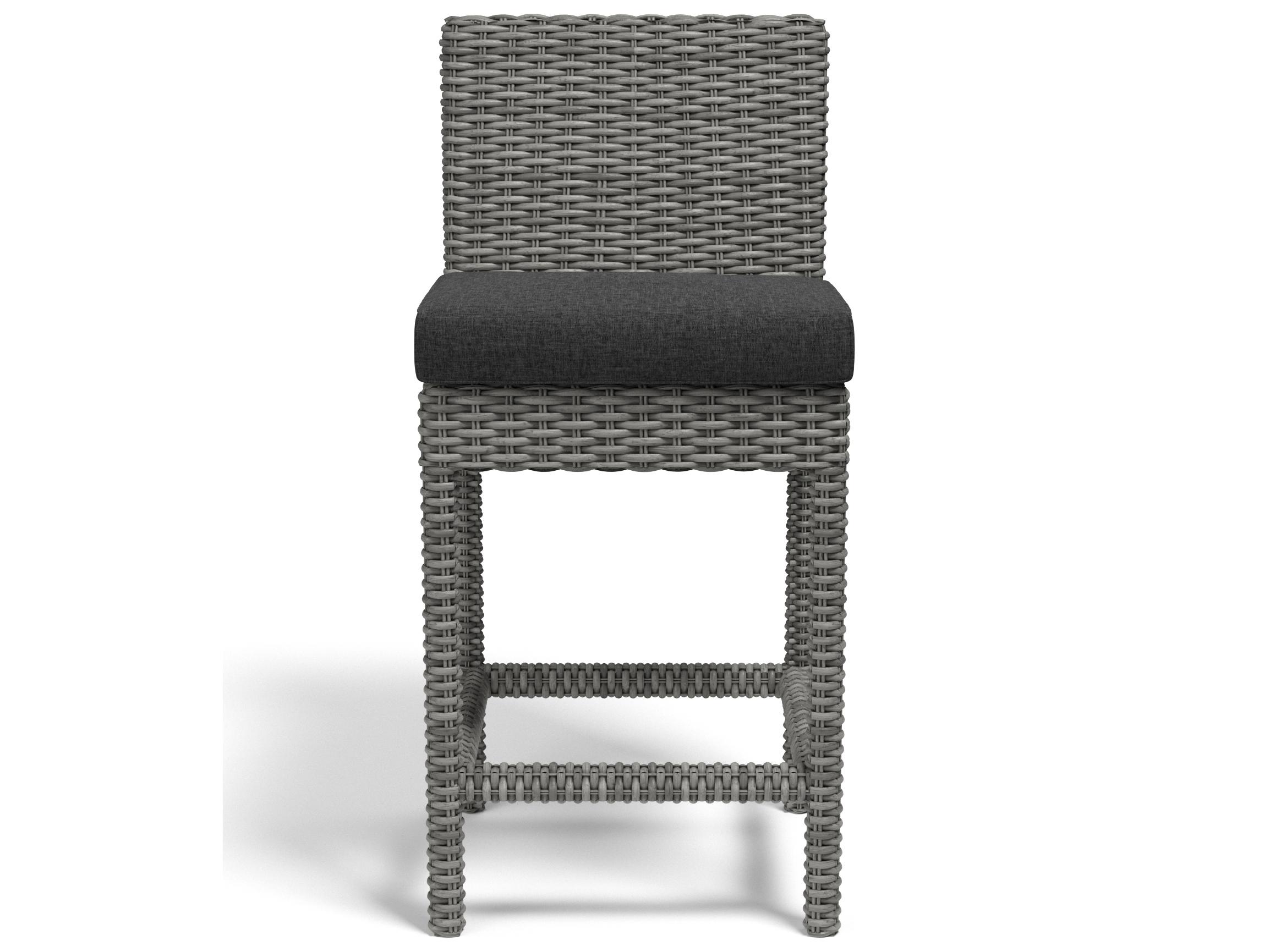 Sunset West Emerald II Wicker Outdoor Patio Counter Stool in Spectrum Carbon