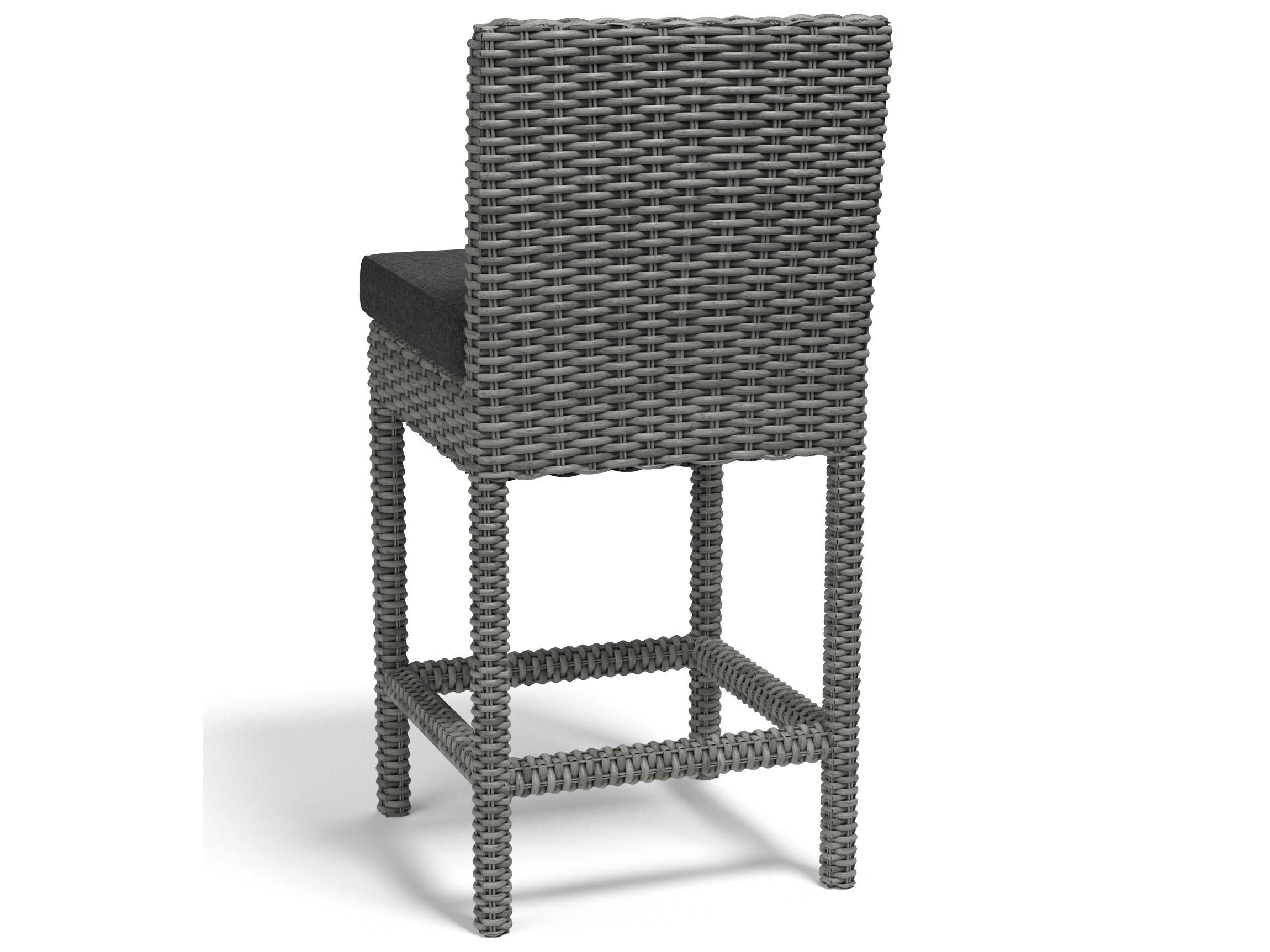 Sunset West Emerald II Wicker Outdoor Patio Counter Stool in Spectrum Carbon