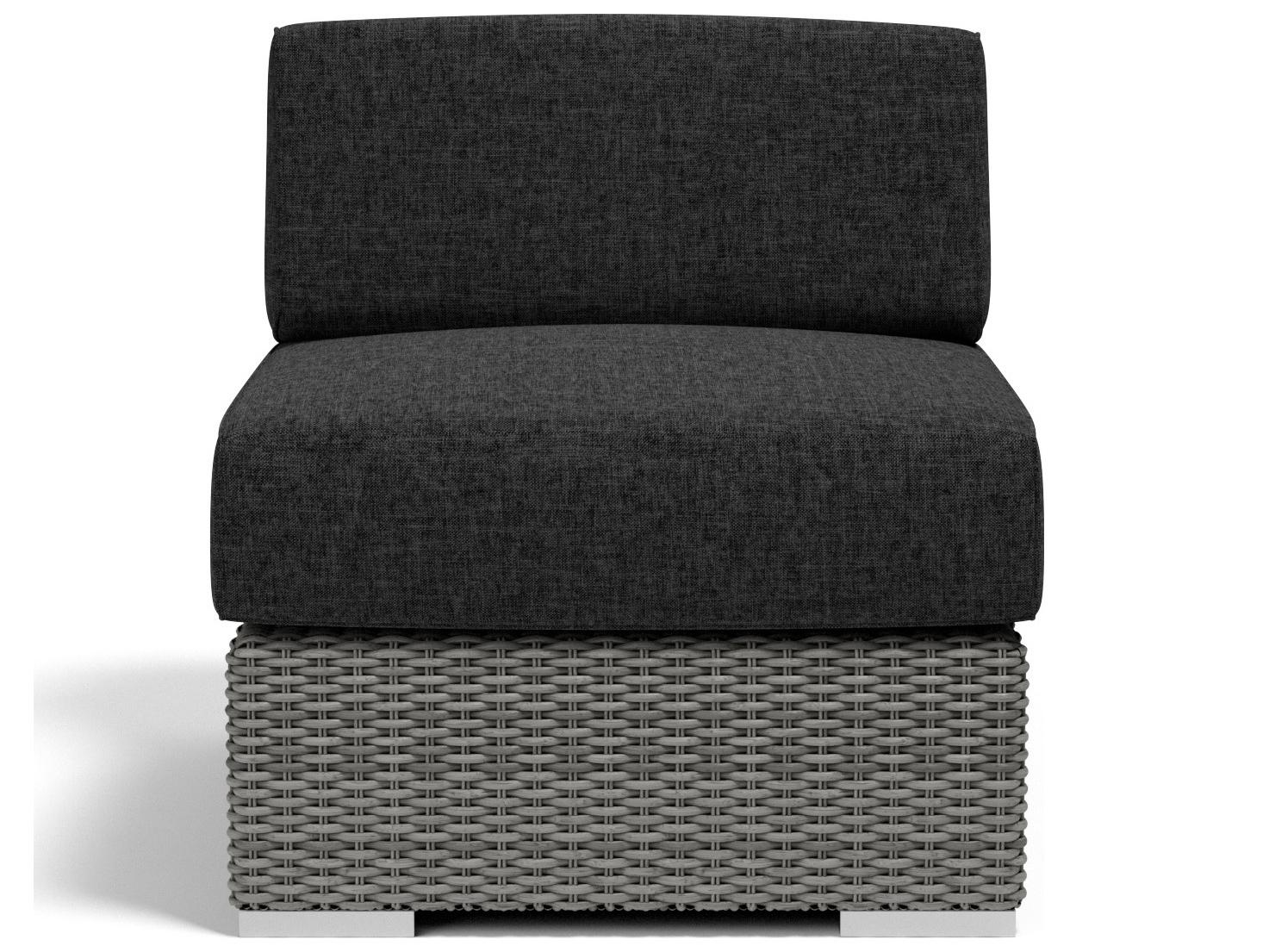Sunset West Emerald II Wicker Modular Outdoor Lounge Chair in Spectrum Carbon