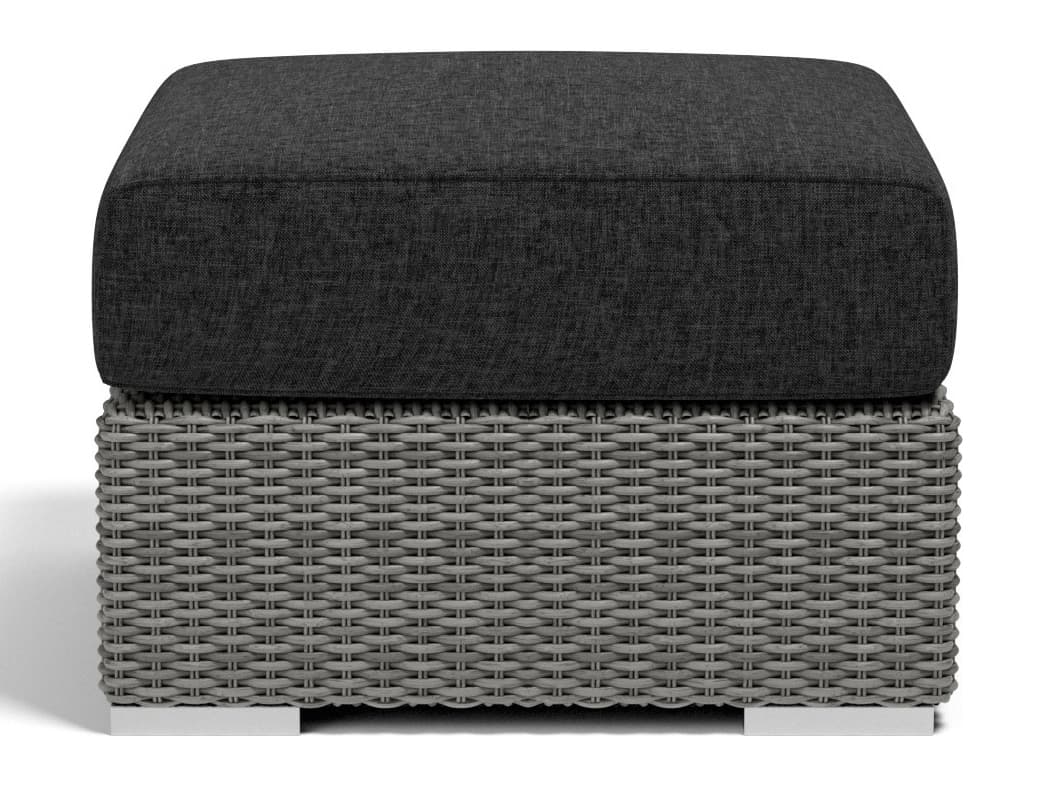 Sunset West Emerald II Wicker Outdoor Ottoman in Spectrum Carbon