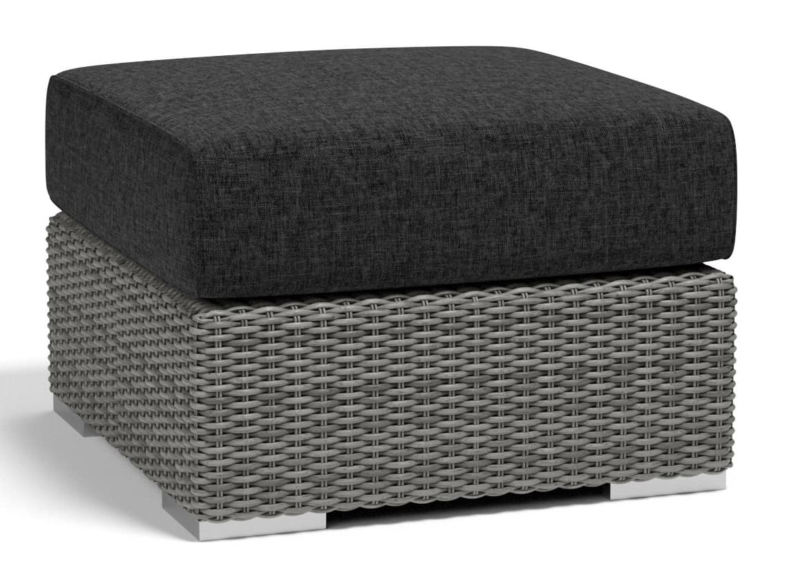 Sunset West Emerald II Wicker Outdoor Ottoman in Spectrum Carbon