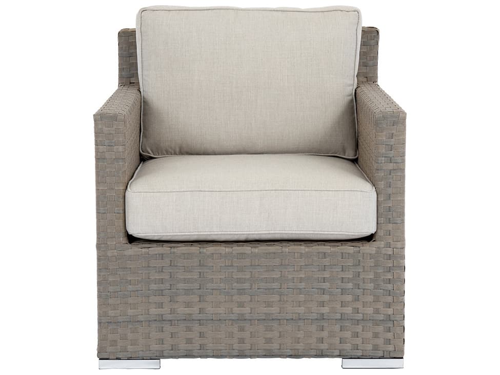 Sunset West Majorca Wicker Outdoor Lounge Chair in Cast Silver