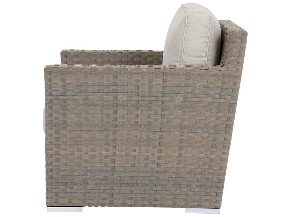 Sunset West Majorca Wicker Outdoor Lounge Chair in Cast Silver