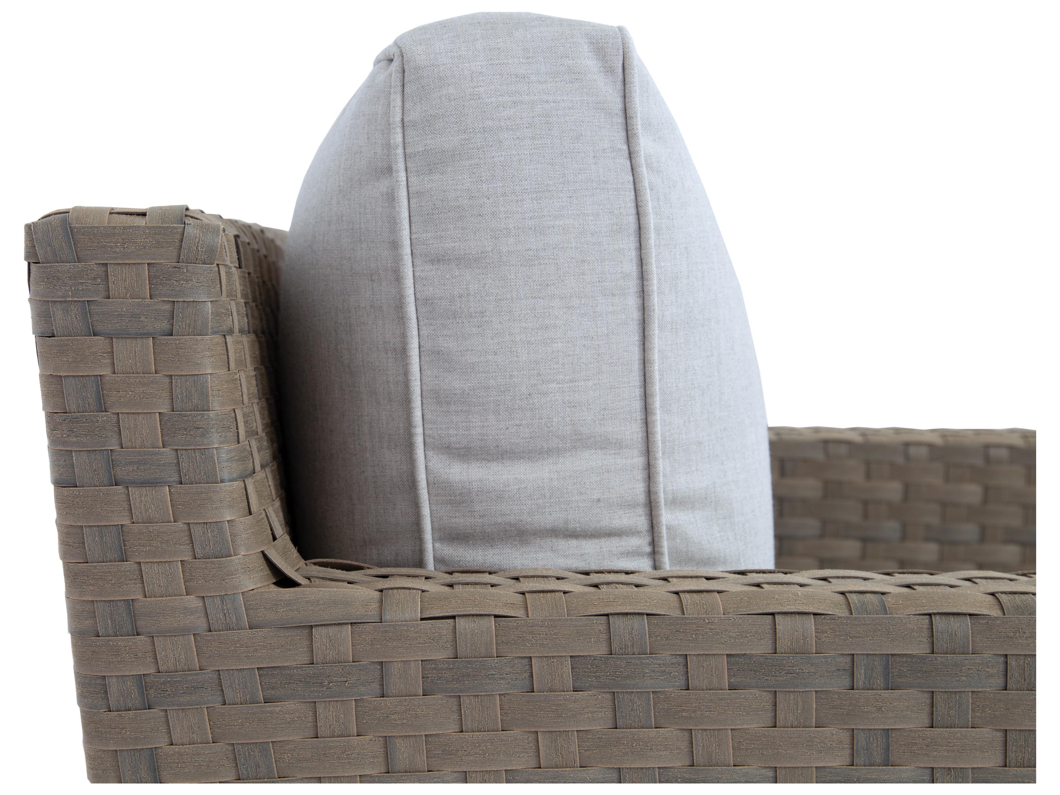 Sunset West Majorca Wicker Outdoor Lounge Chair in Cast Silver