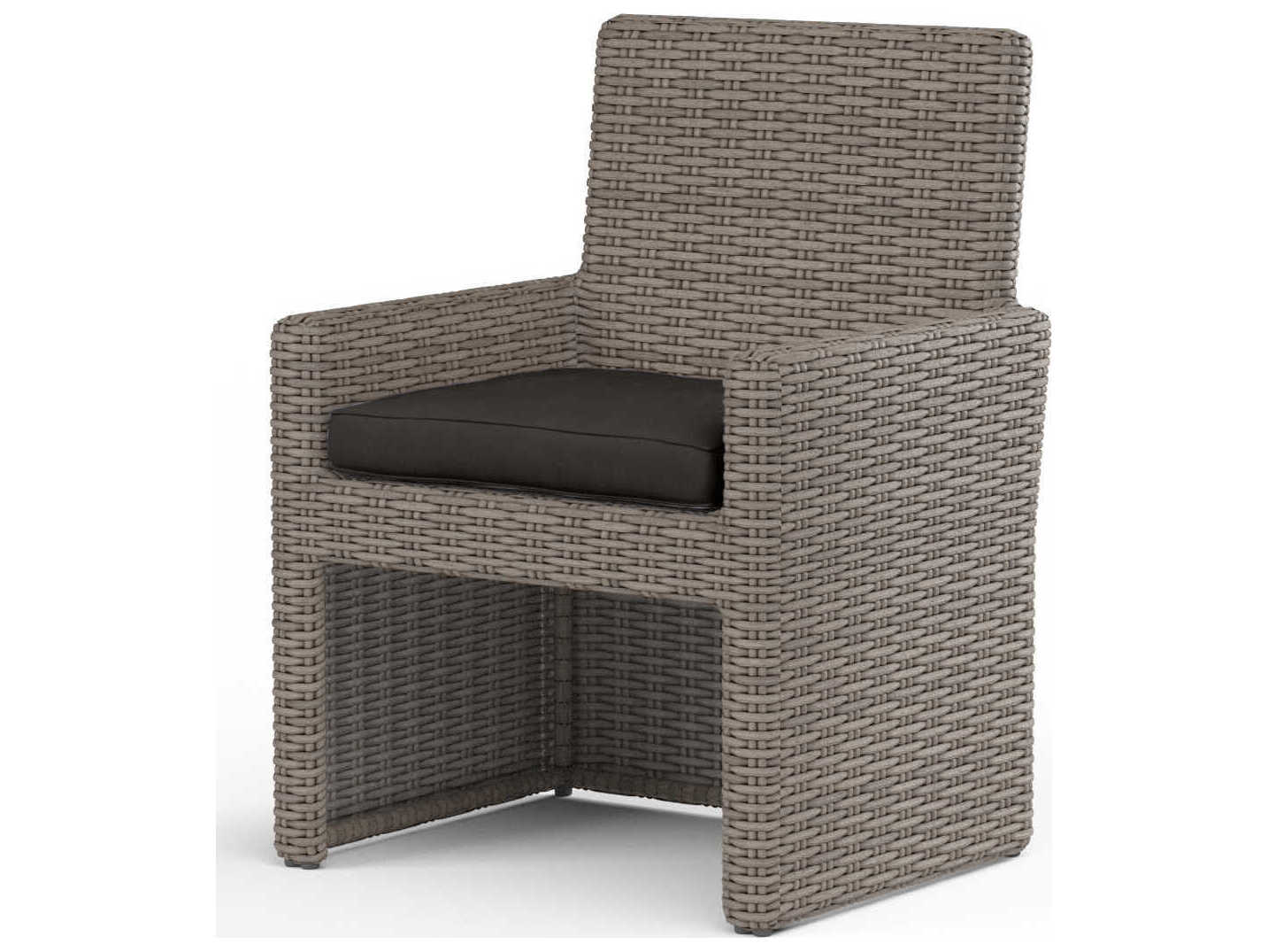 Sunset West Montecito Driftwood Wicker Cushion Dining Chair