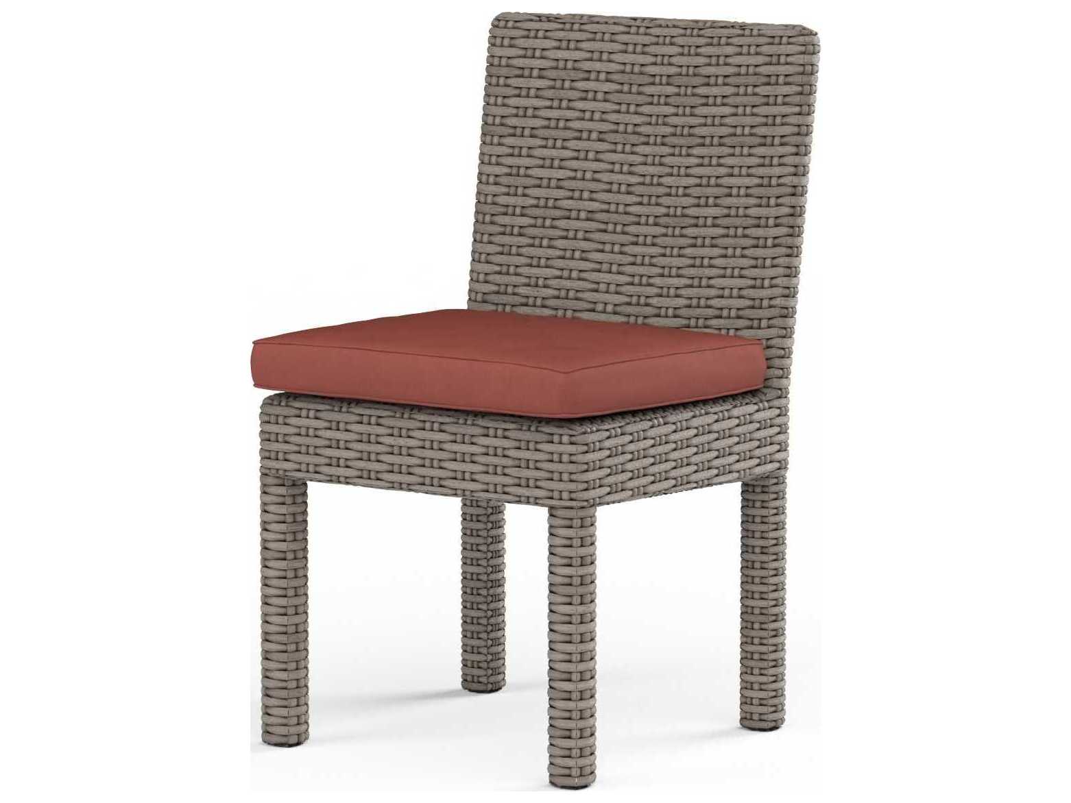 Sunset West Montecito Driftwood Wicker Cushion Dining Chair