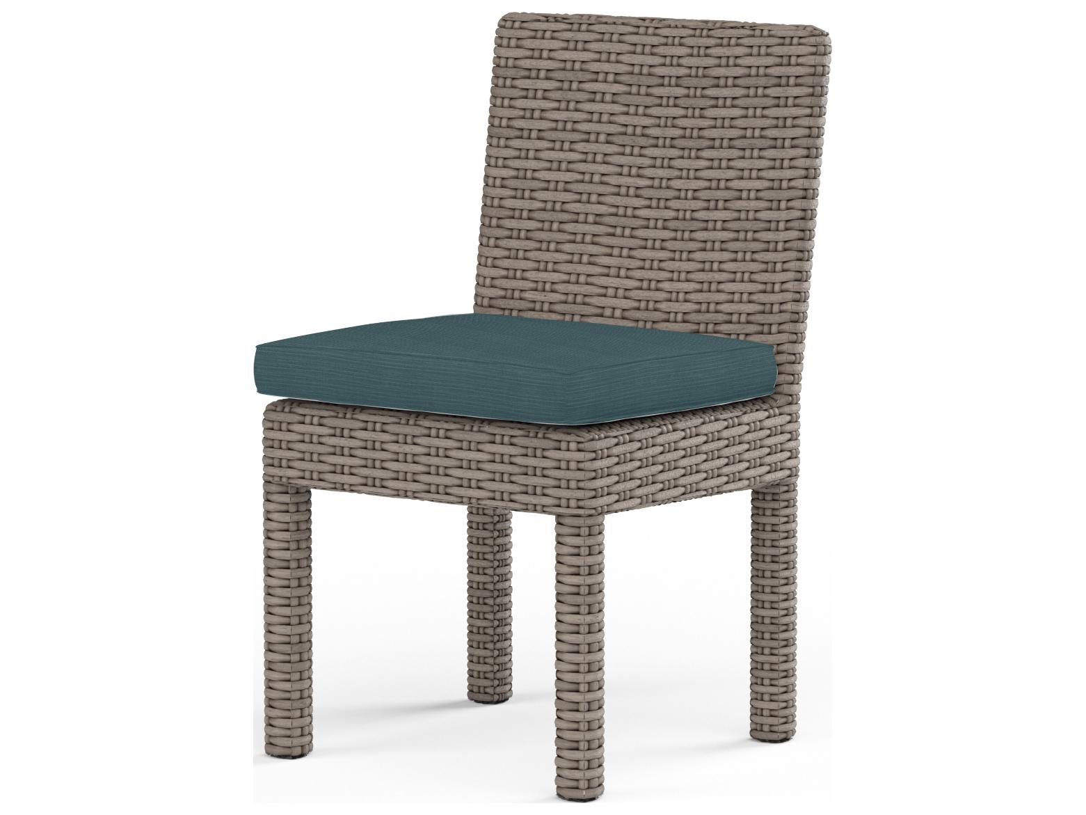 Sunset West Coronado Wicker Armless Outdoor Dining Chair