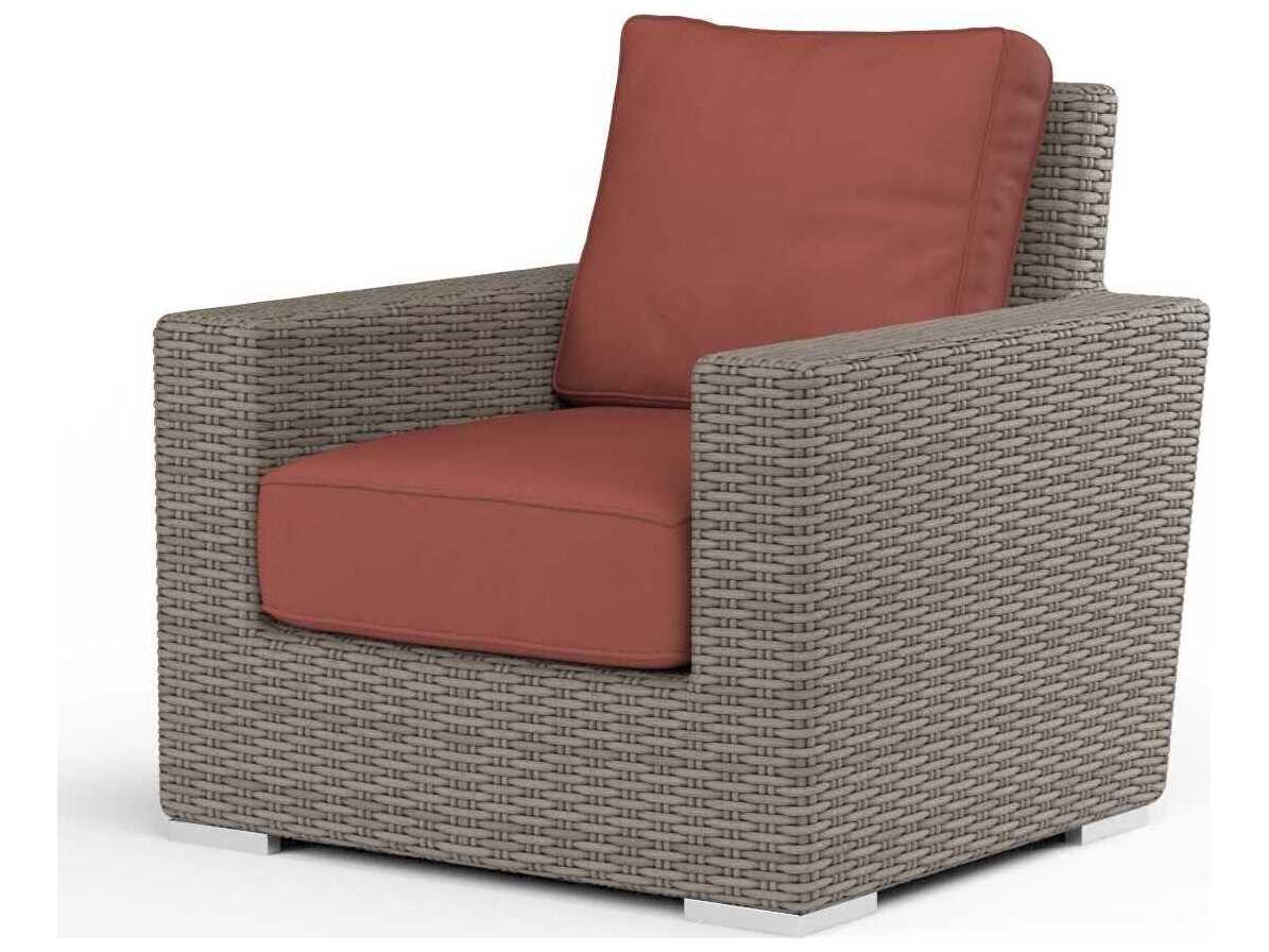 Sunset West Montecito Driftwood Wicker Cushion Lounge Chair