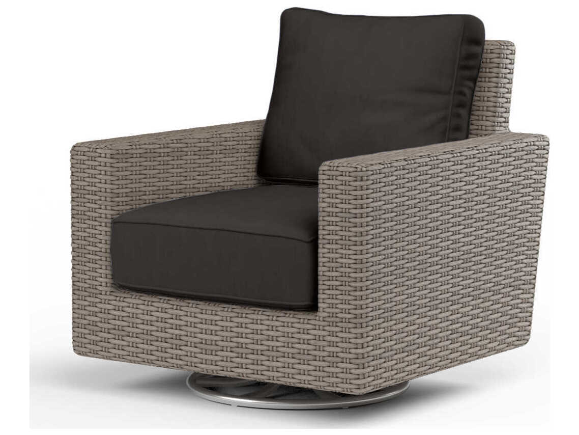 Sunset West Montecito Driftwood Wicker Cushion Lounge Chair