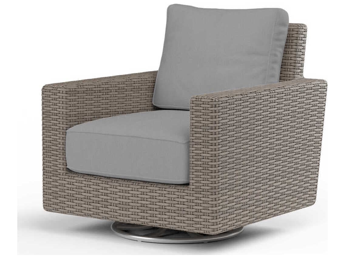Sunset West Montecito Driftwood Wicker Cushion Lounge Chair