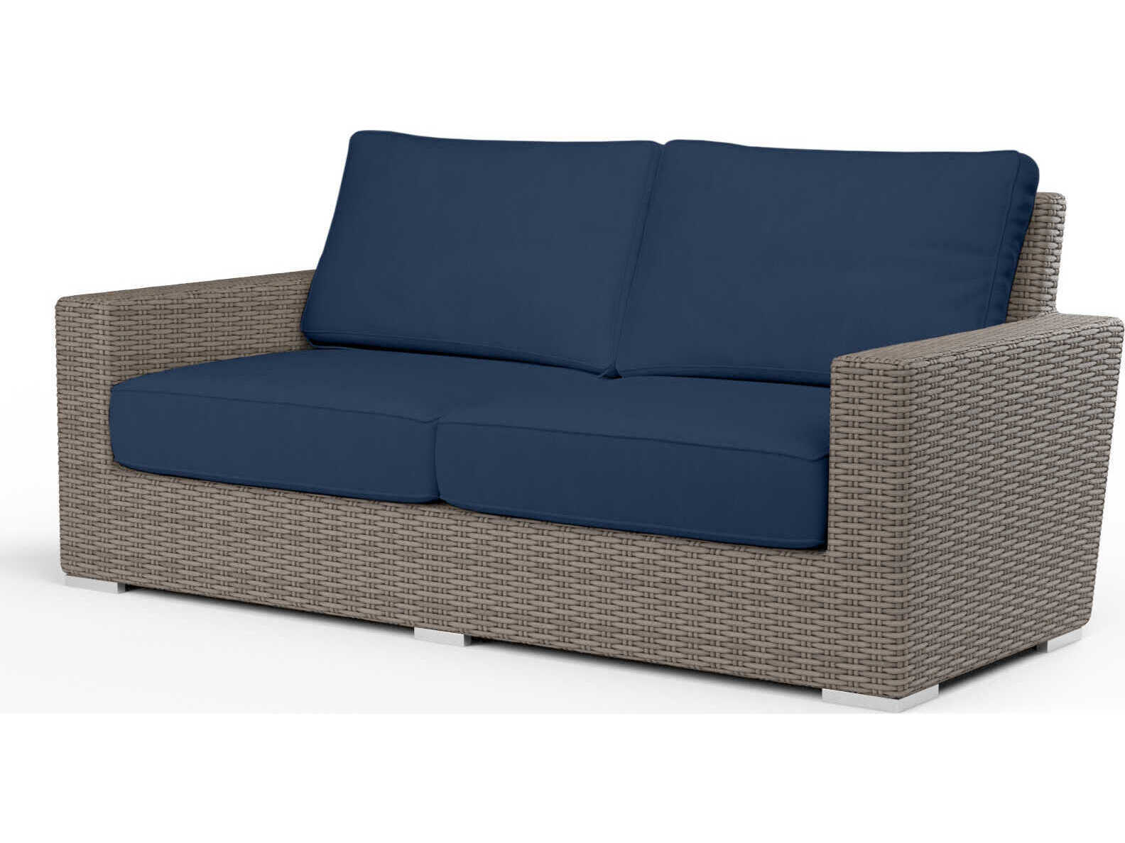 Sunset West Montecito Driftwood Wicker Cushion Loveseat