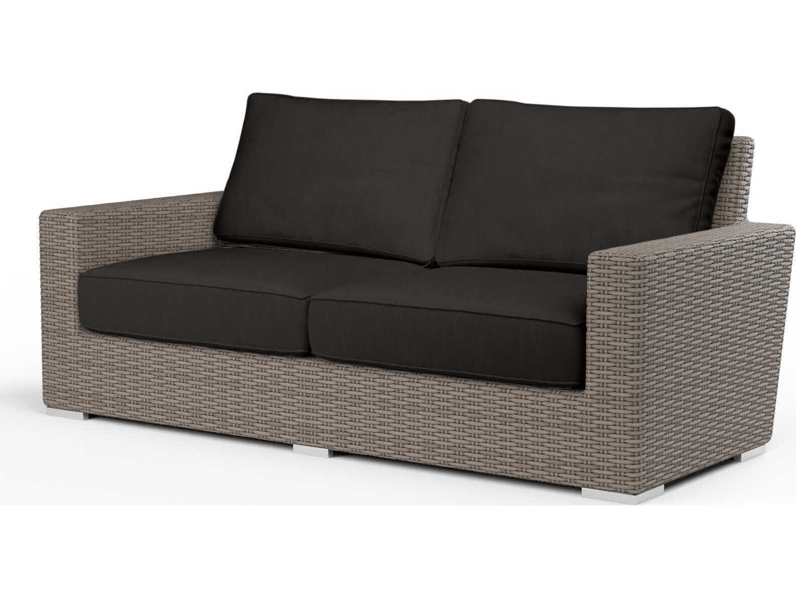 Sunset West Montecito Driftwood Wicker Cushion Loveseat