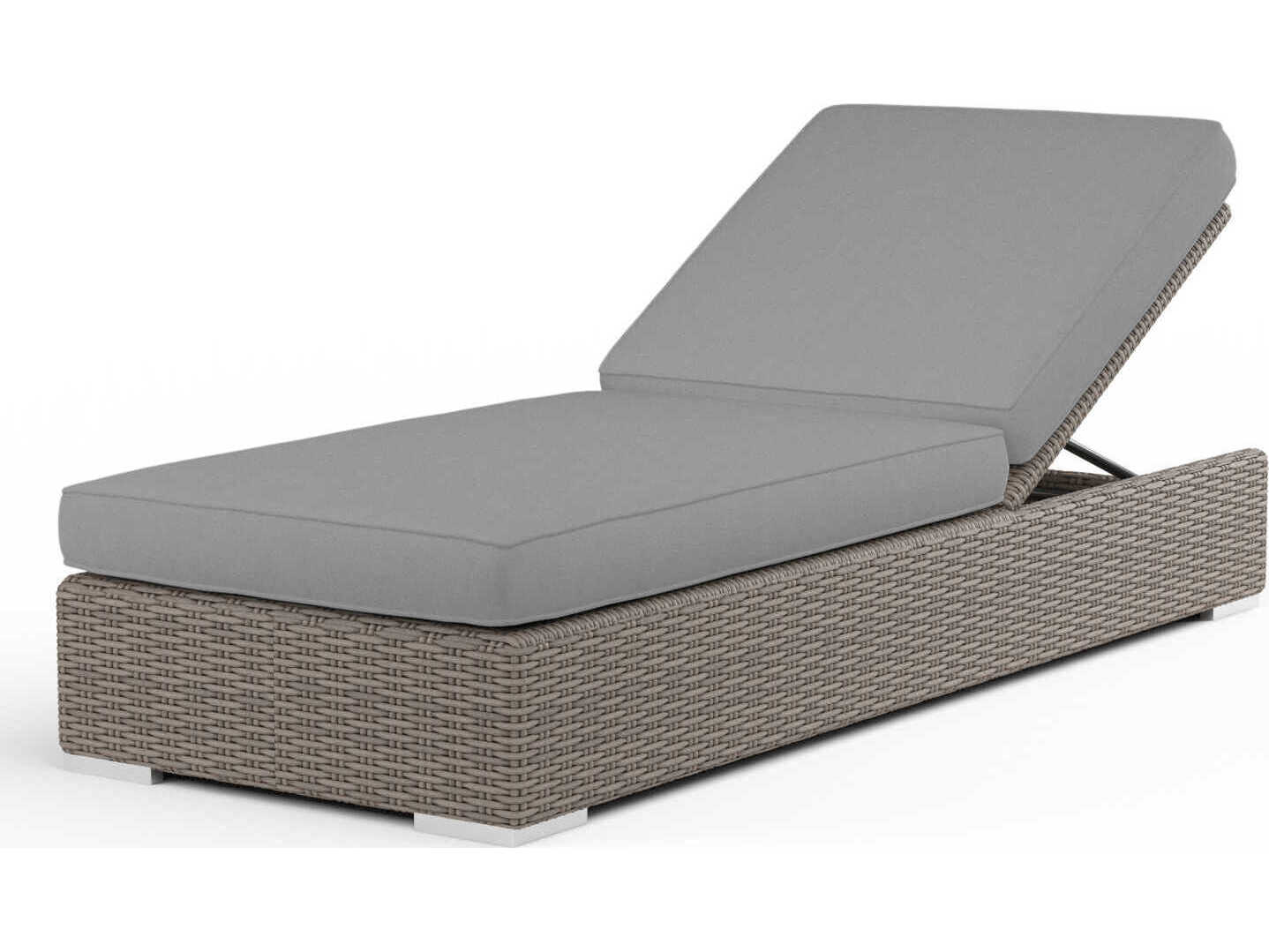 Sunset West Montecito Driftwood Wicker Cushion Chaise Lounge