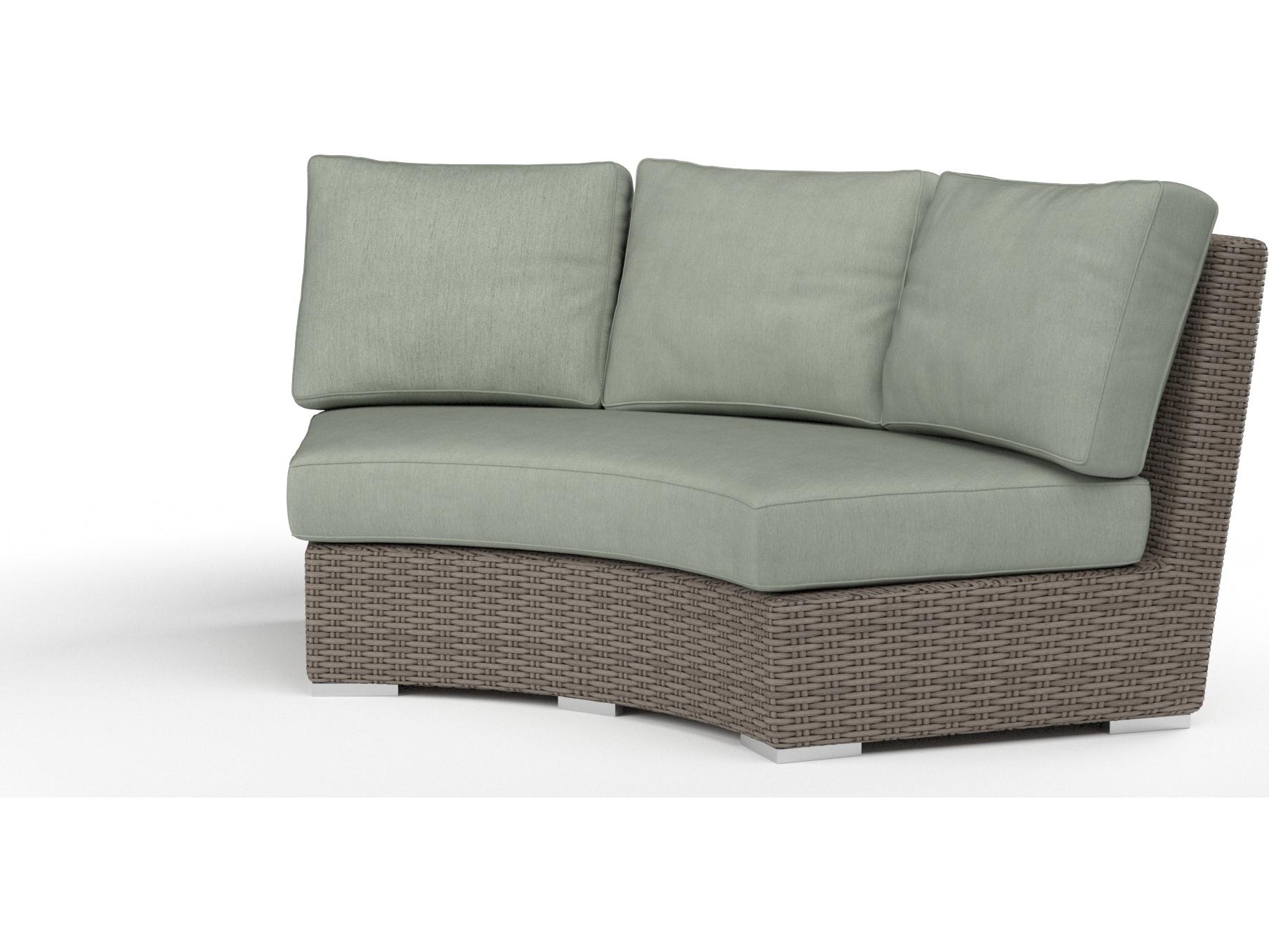 Sunset West Coronado Wicker Curved Outdoor Patio Loveseat