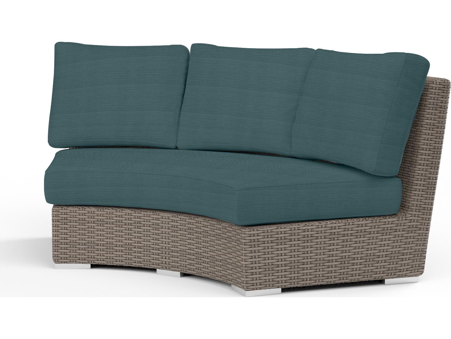 Sunset West Coronado Wicker Curved Outdoor Patio Loveseat