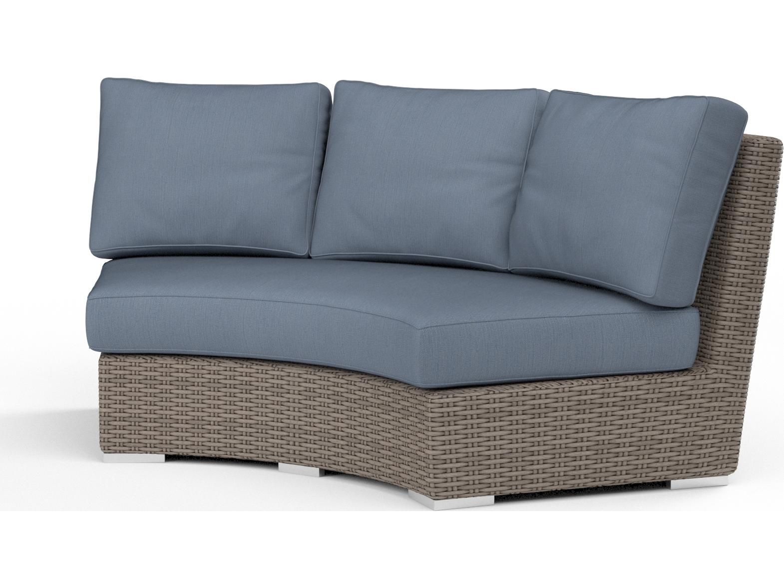 Sunset West Coronado Wicker Curved Outdoor Patio Loveseat