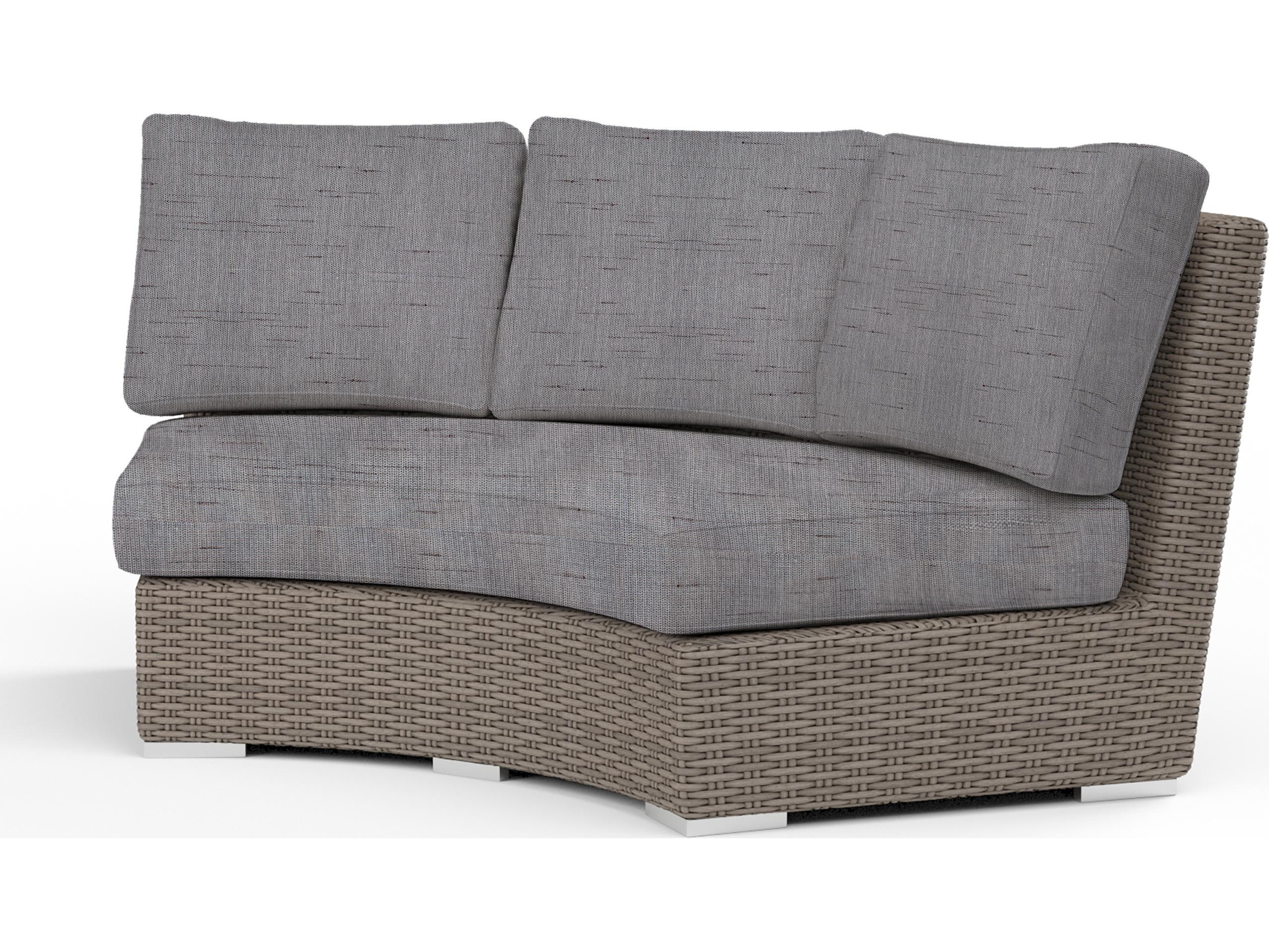 Sunset West Coronado Wicker Curved Outdoor Patio Loveseat