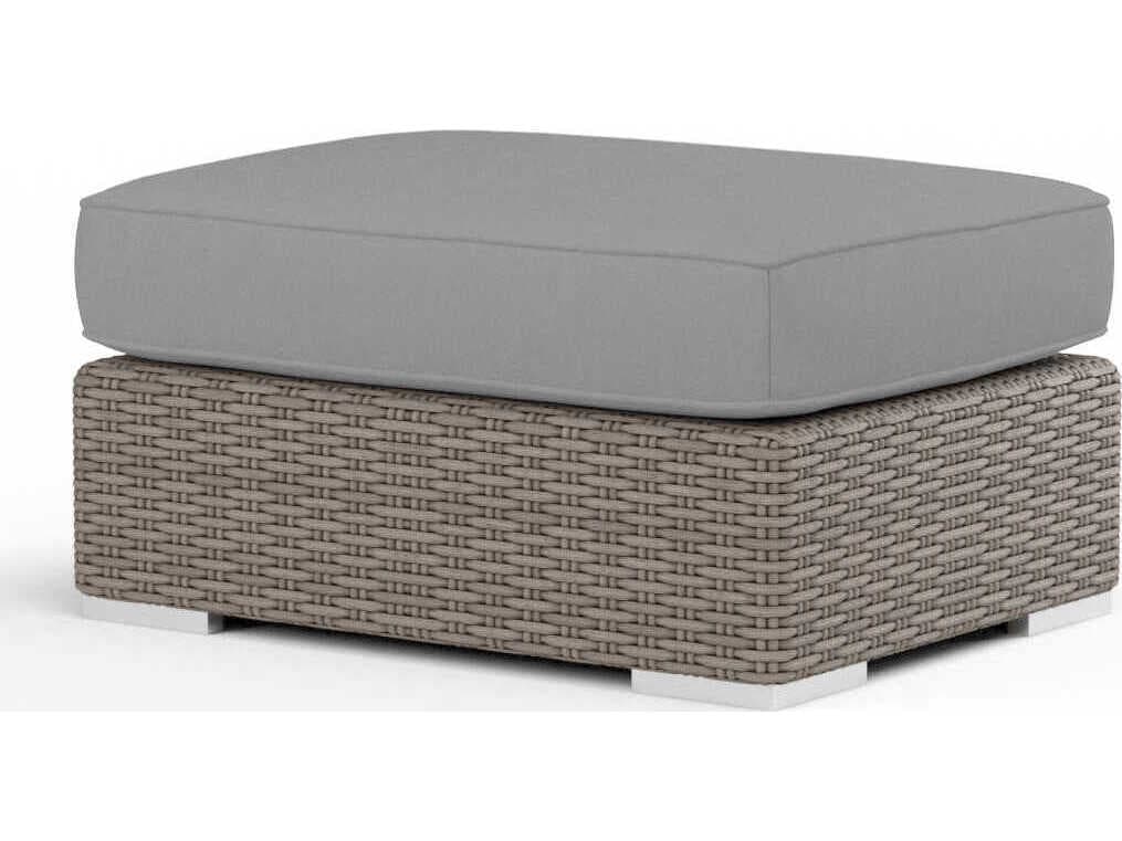 Sunset West Montecito Driftwood Wicker Cushion Ottoman