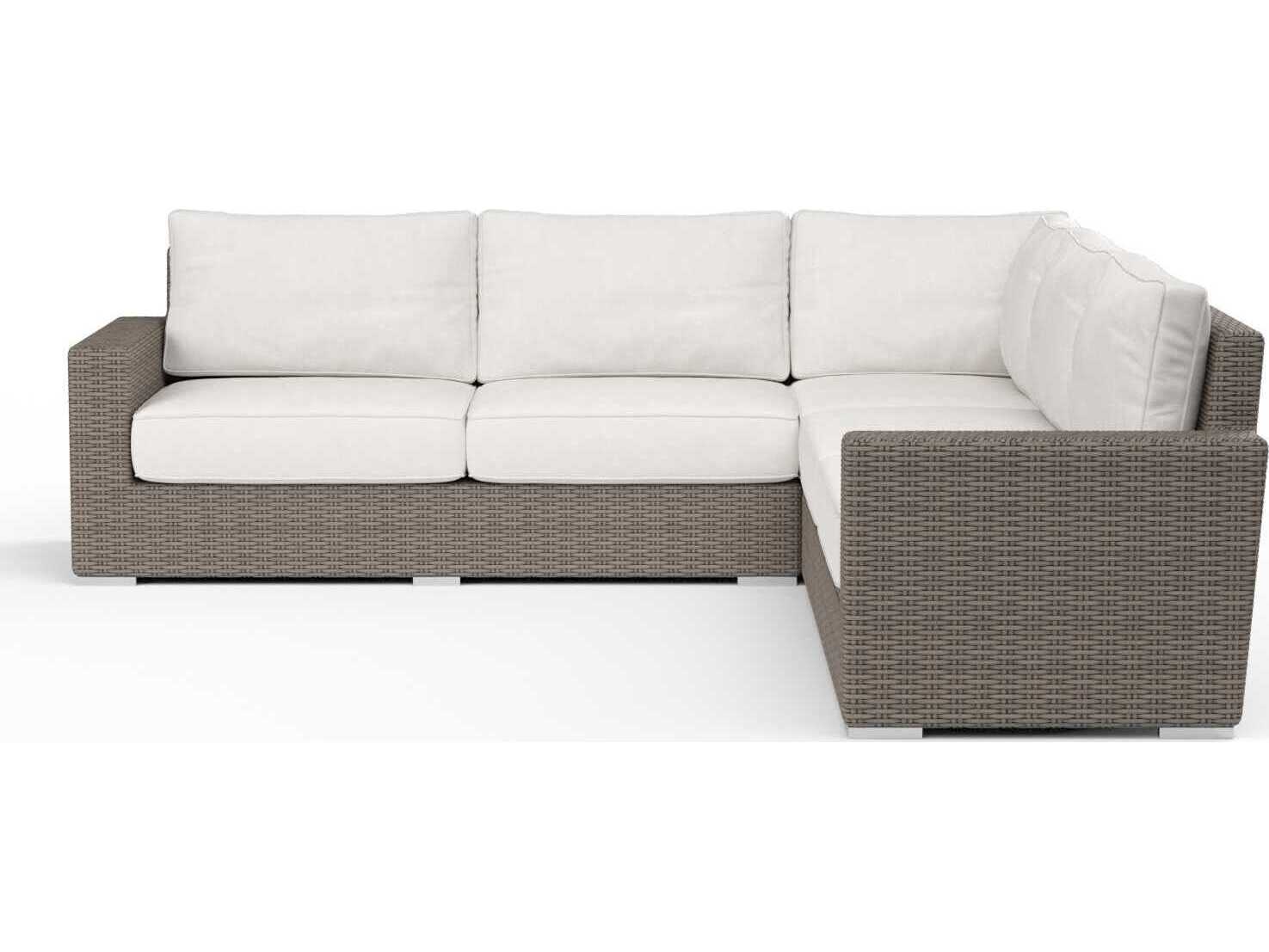 Sunset West Coronado Driftwood Wicker Cushion Sofa