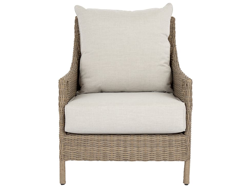 Sunset West Ibiza Wicker Patio Lounge Chair in Cast Silver