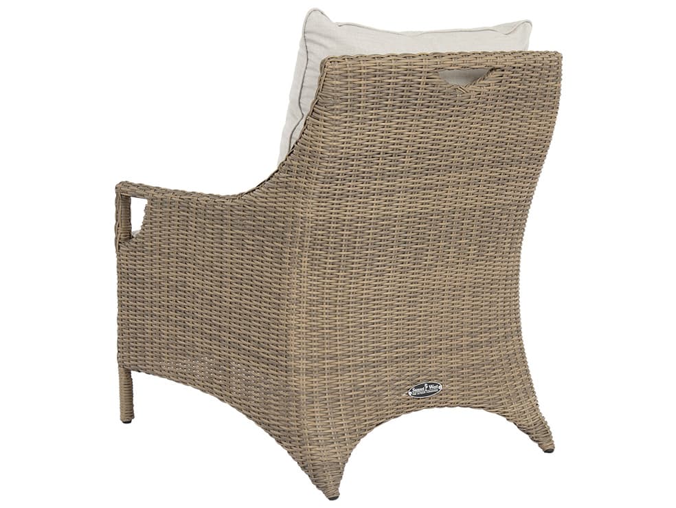 Sunset West Ibiza Wicker Patio Lounge Chair in Cast Silver