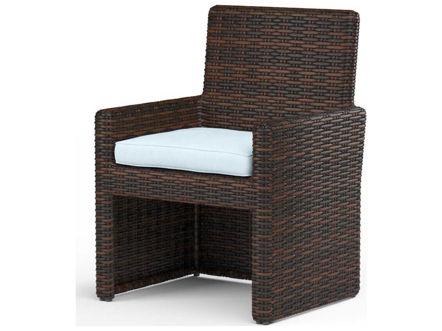 Sunset West Montecito Cognac Wicker Cushion Dining Chair