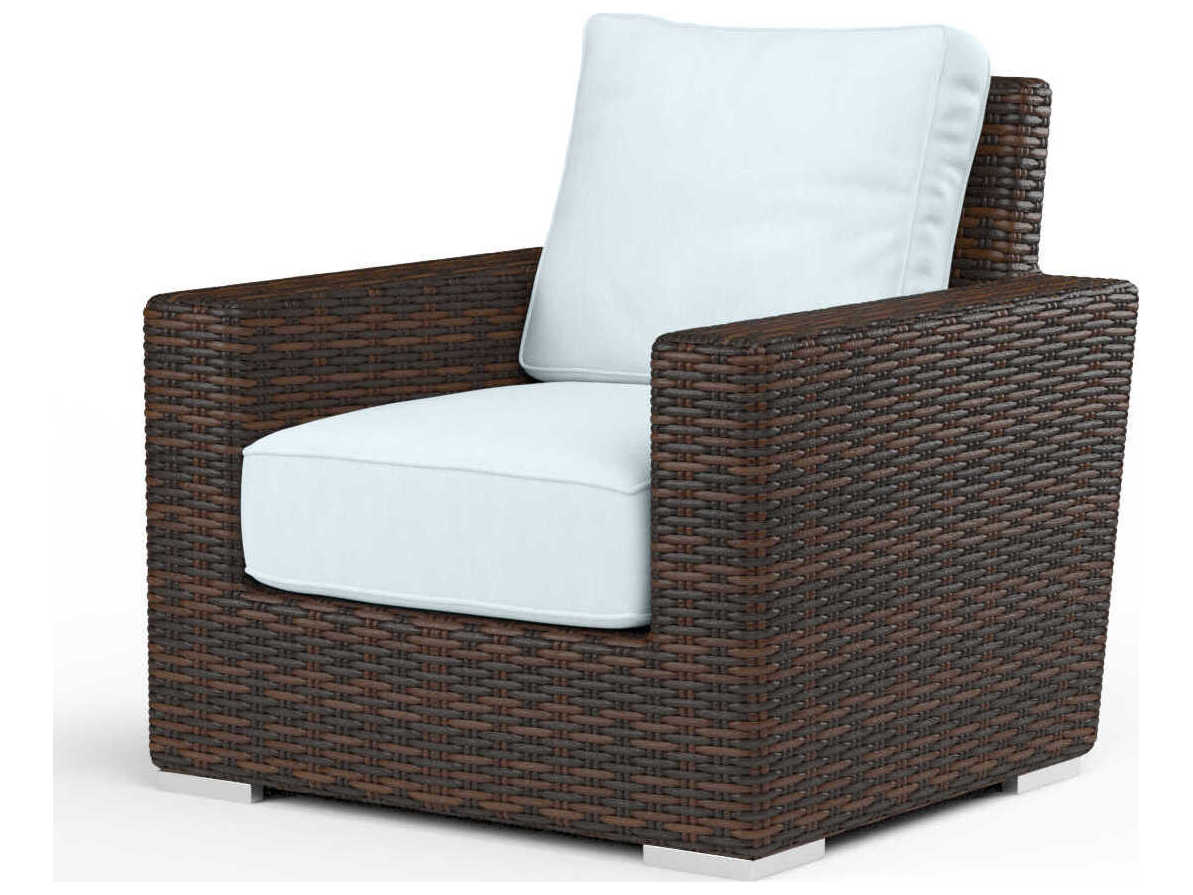 Sunset West Montecito Cognac Wicker Cushion Lounge Chair