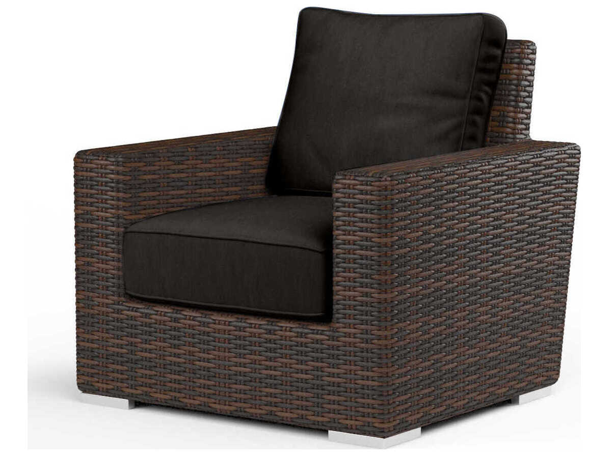 Sunset West Montecito Cognac Wicker Cushion Lounge Chair