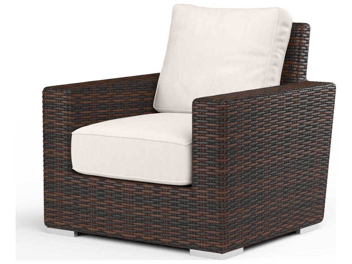 Sunset West Montecito Cognac Wicker Cushion Lounge Chair