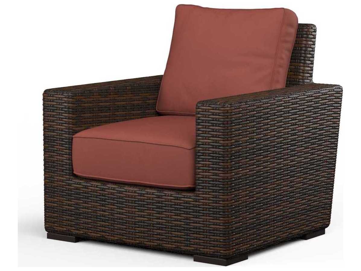 Sunset West Montecito Cognac Wicker Cushion Lounge Chair