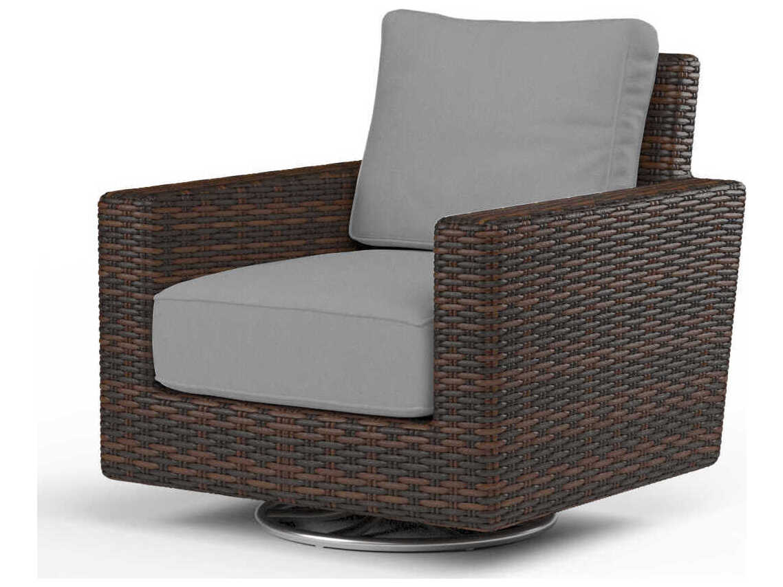 Sunset West Montecito Cognac Wicker Cushion Lounge Chair