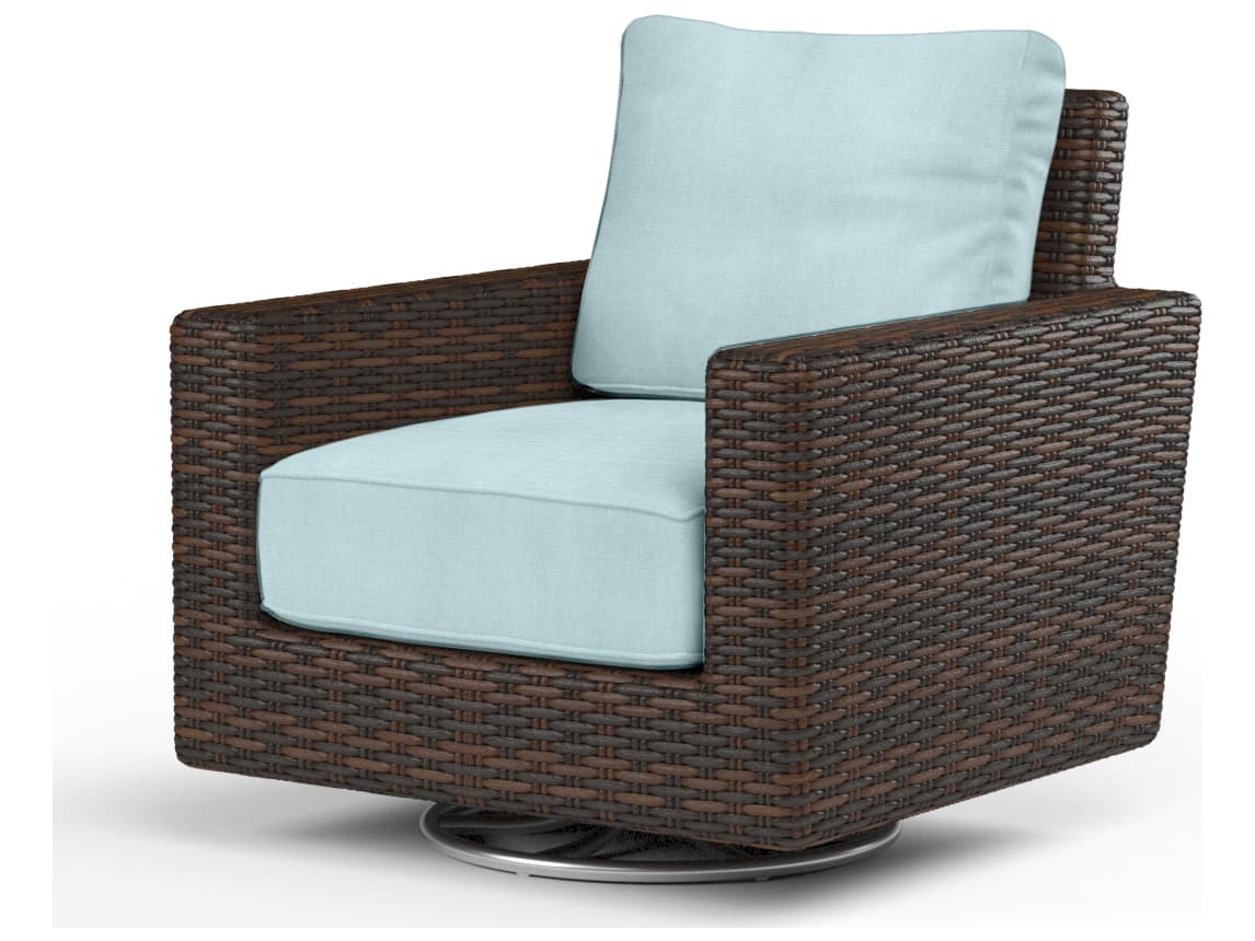 Sunset West Montecito Wicker Swivel Rocking Outdoor Club Chair