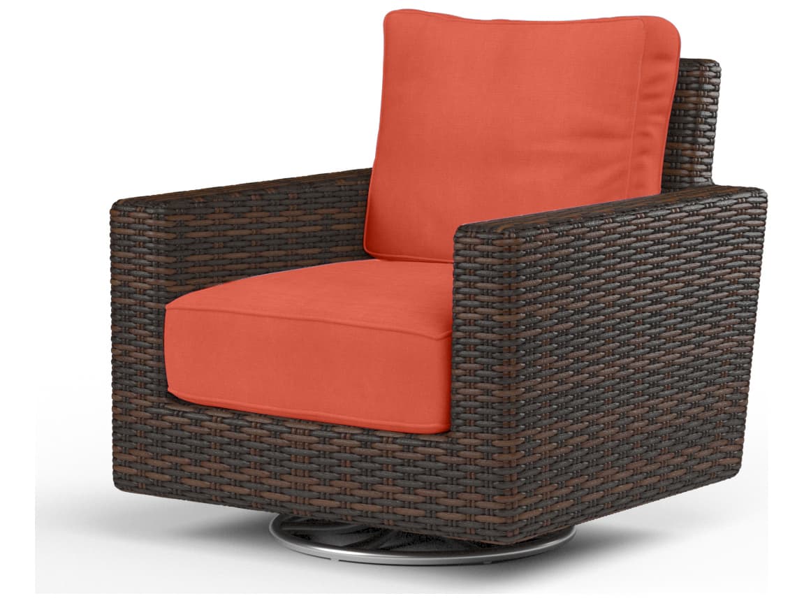 Sunset West Montecito Wicker Swivel Rocking Outdoor Club Chair