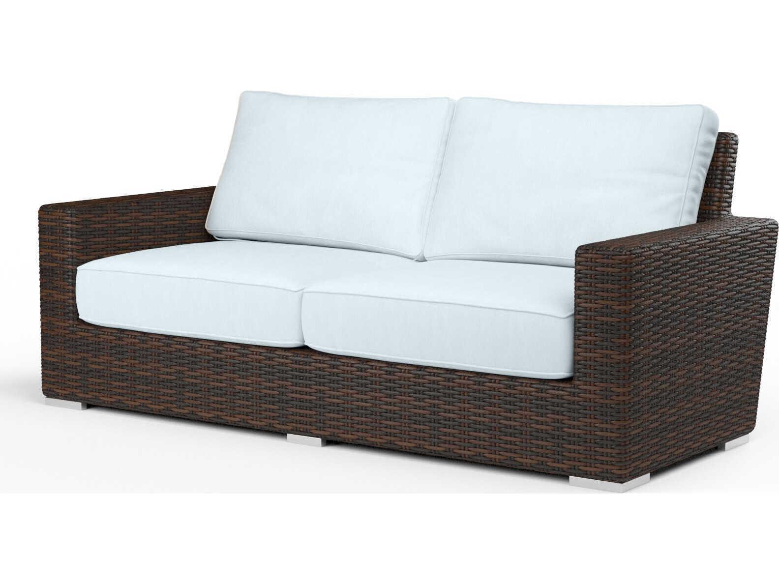 Sunset West Montecito Cognac Wicker Cushion Loveseat