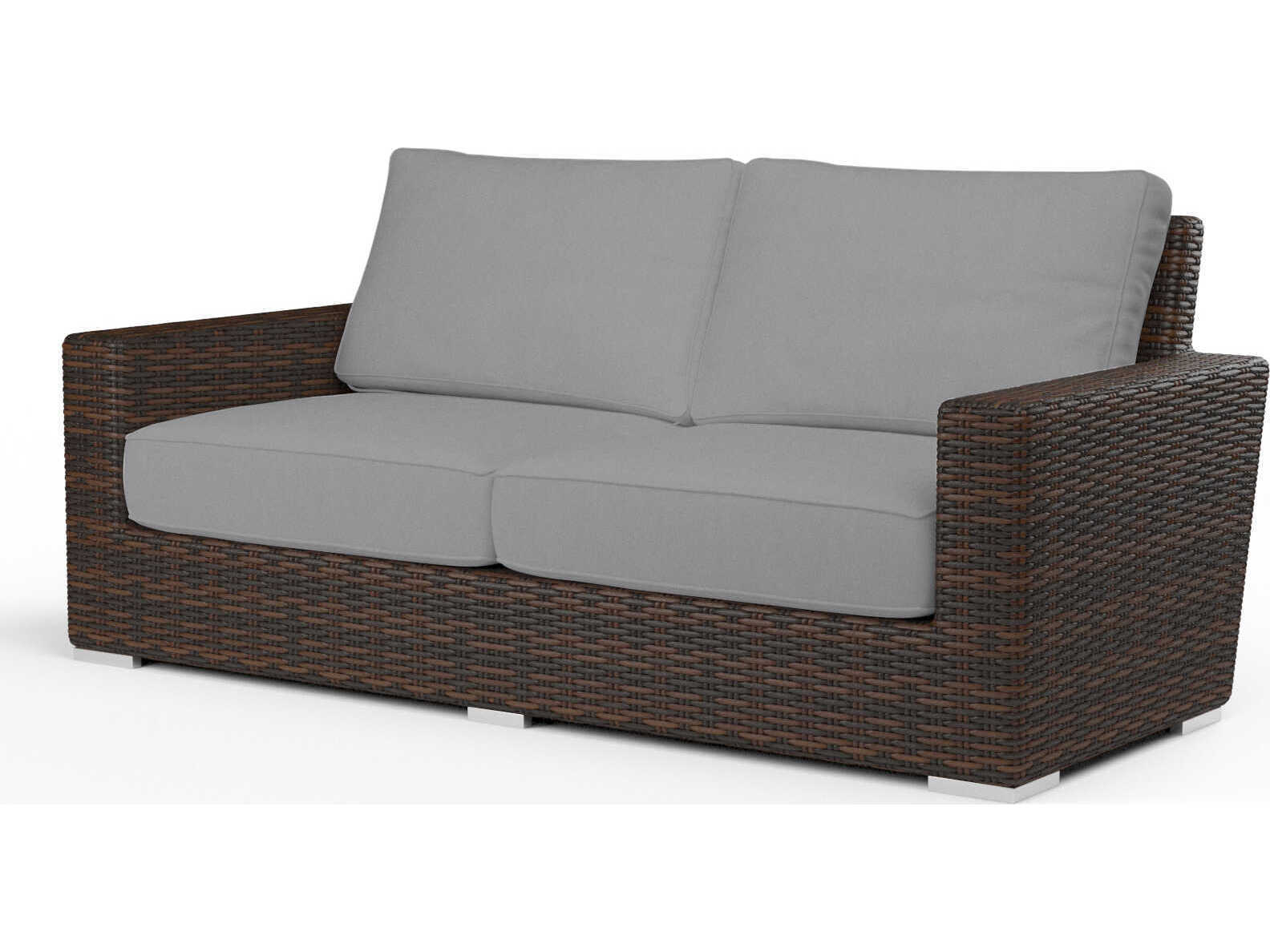 Sunset West Montecito Cognac Wicker Cushion Loveseat