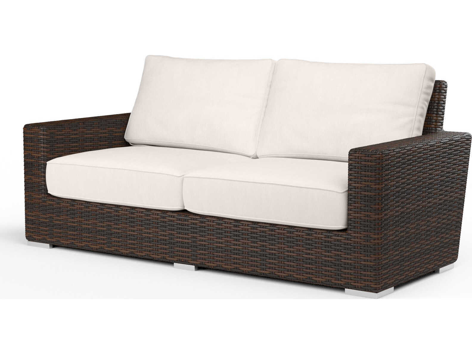 Sunset West Montecito Cognac Wicker Cushion Loveseat