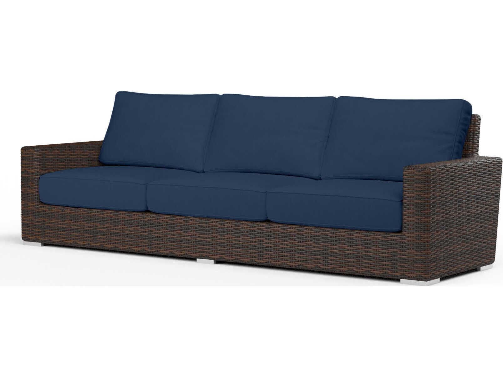 Sunset West Montecito Cognac Wicker Cushion Sofa